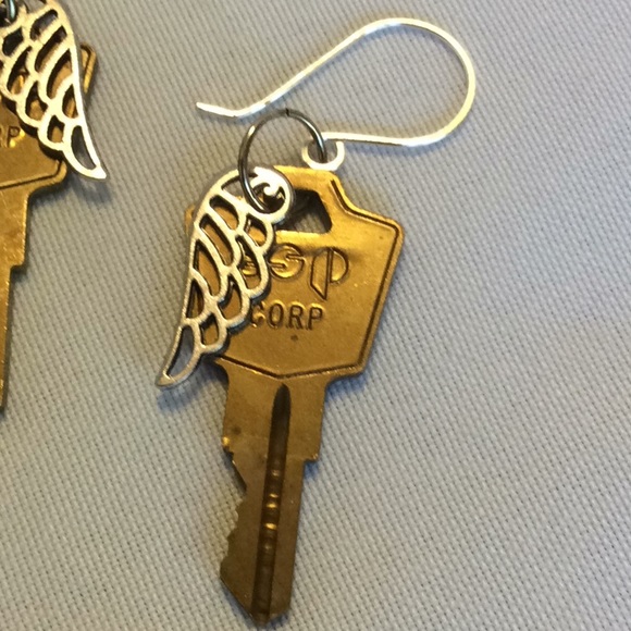 Handmade Keys and Wings Earrings ❗️ON SALE ❗️ - Picture 3 of 3
